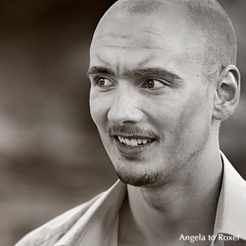 Junger Mann, Portrait, monochrom - Burg Vlotho