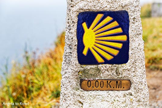Kilometerstein null, Ende des Camino Fisterra - Kap Finisterre, Galizien 2016