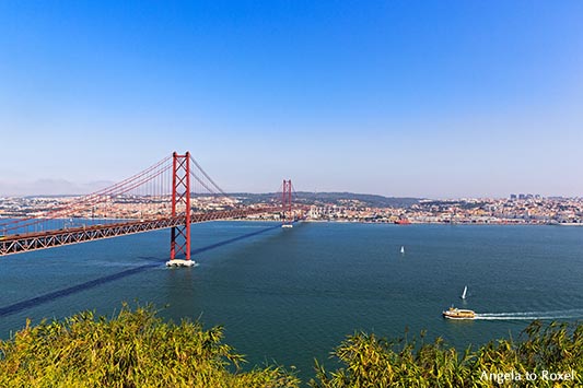 Rote Hängebrücke in Lissabon, Brücke des 25. April, Doppelstockbrücke über den Tejo, Lissabon | Architektur Bilder - Ihr Kontakt: A. to Roxel